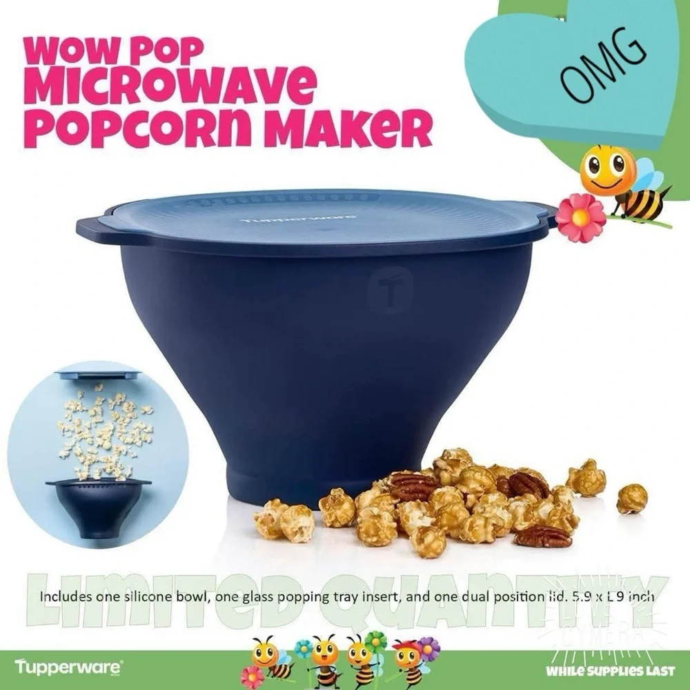 NWT Tupperware WOW Pop Microwave Popcorn Maker BRAND NEW Sealed